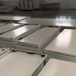 Enamel Coated Material Sheets Stacked in Warehouse示例产品：SECY配件/刹车片/散热片/制冷设备