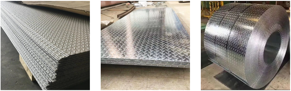 Galvanised steel checker coil ready for export
