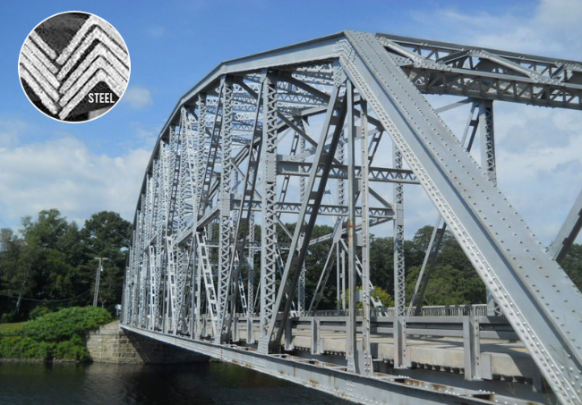 Steel plates used in bridge construction