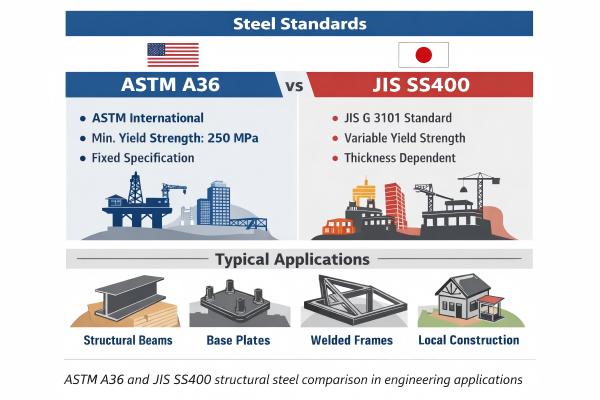 ASTM A36 vs SS400 structural steel standards and applications