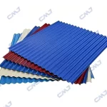 Stacked corrugated steel sheets ready for export supply示例产品：SECY配件/刹车片/散热片/制冷设备