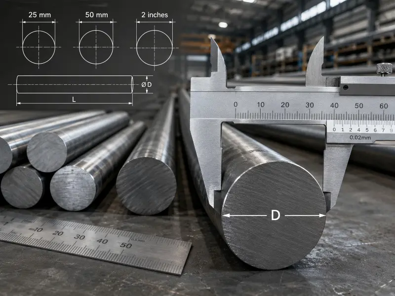 Steel Round Bar Sizes, Dimensions and Weight